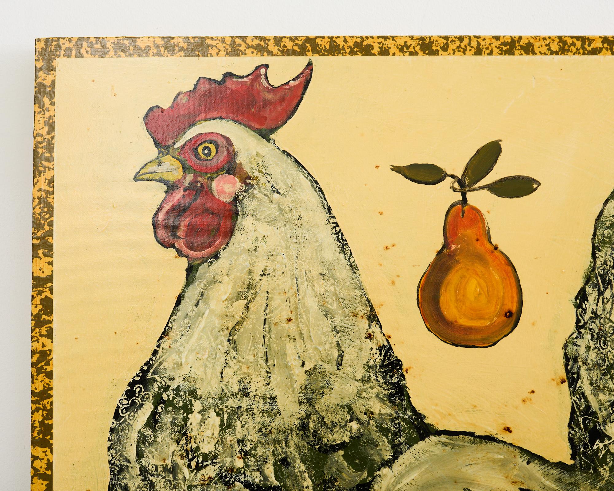 Ira Yeager Rooster 2008 Oil on Canvas Painting For Sale 1