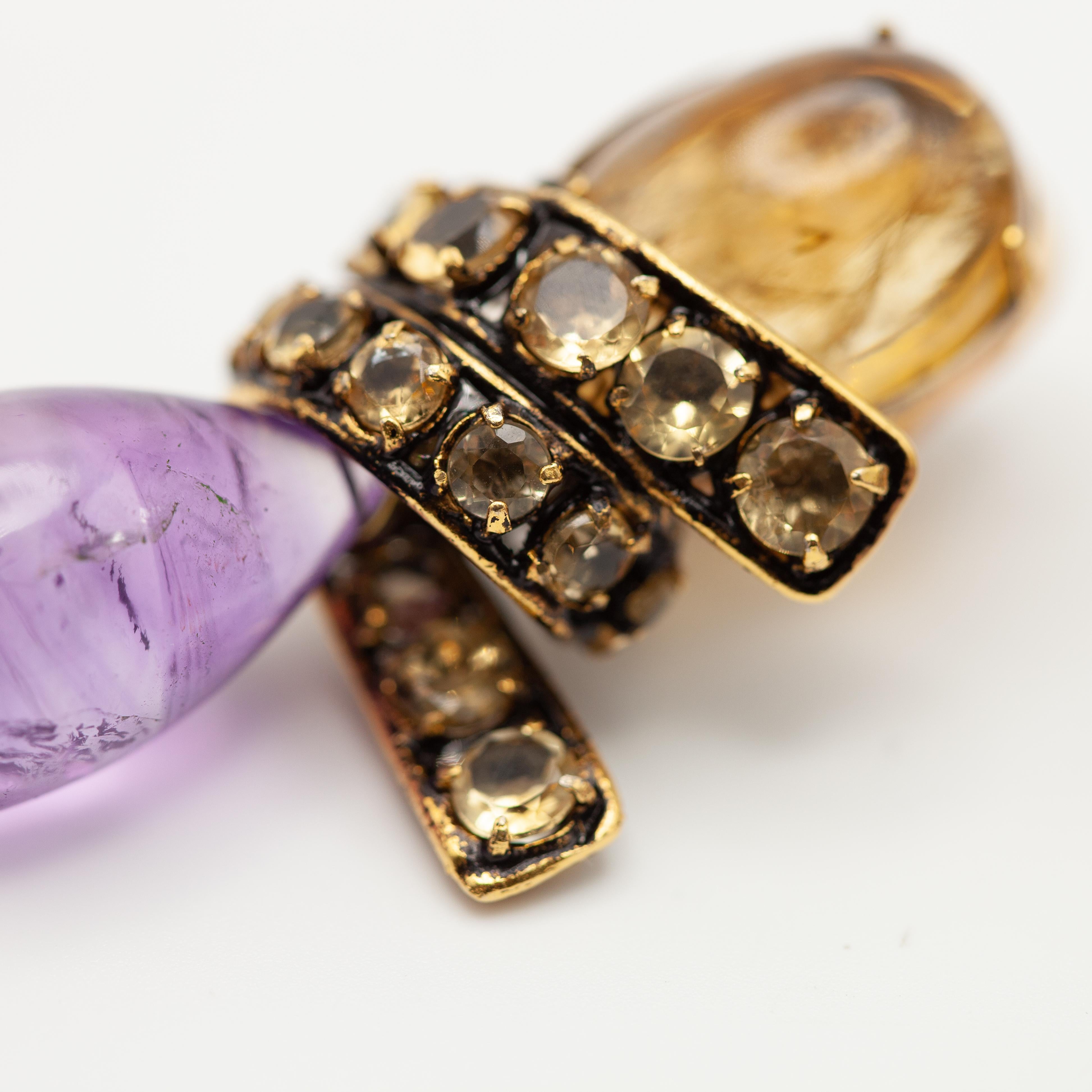 Iradj Moini Citrine and Amethyst Drop Earrings 4