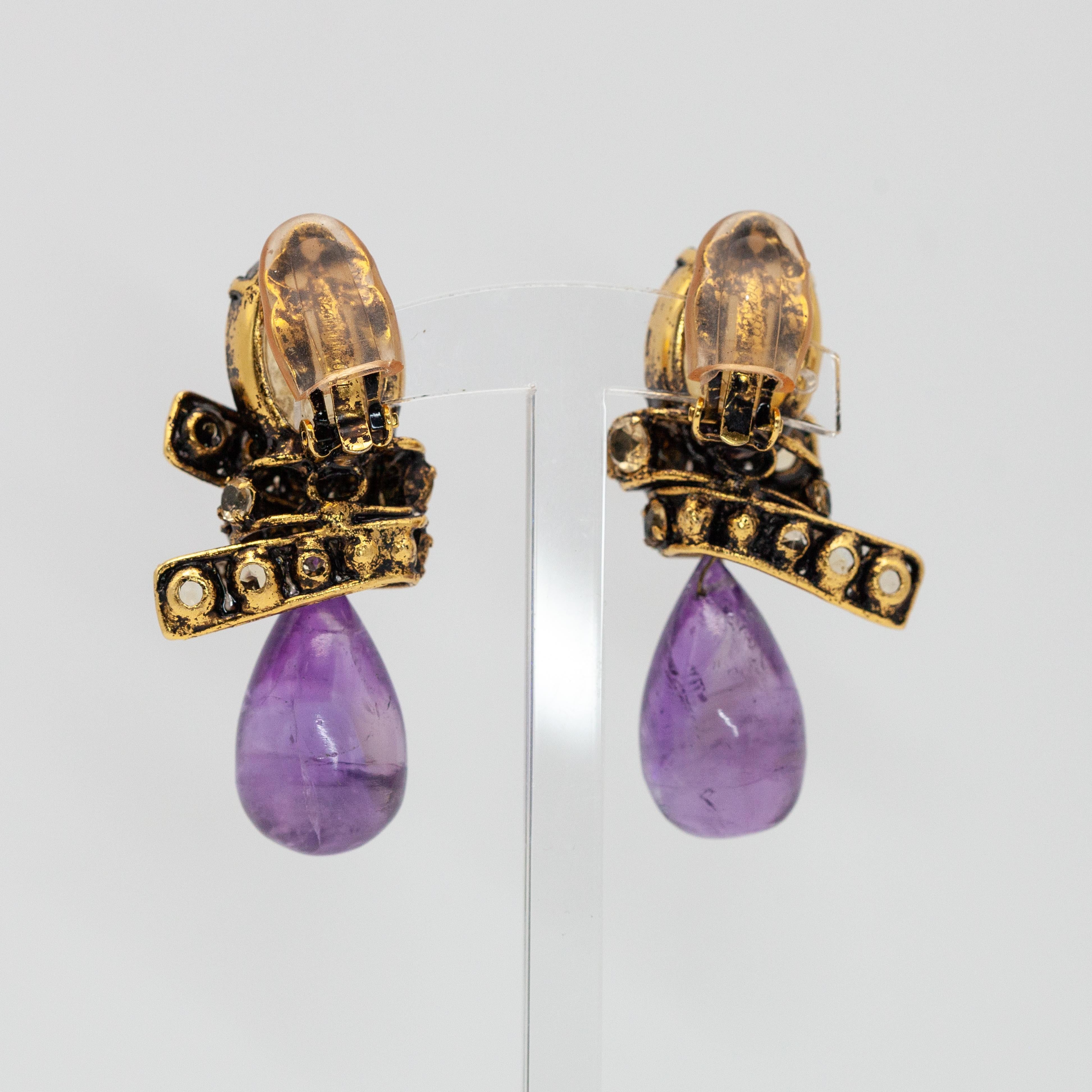 Iradj Moini Citrine and Amethyst Drop Earrings 2