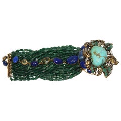 Iradj Moini Multi Strand Bracelet with Brooch Clasp