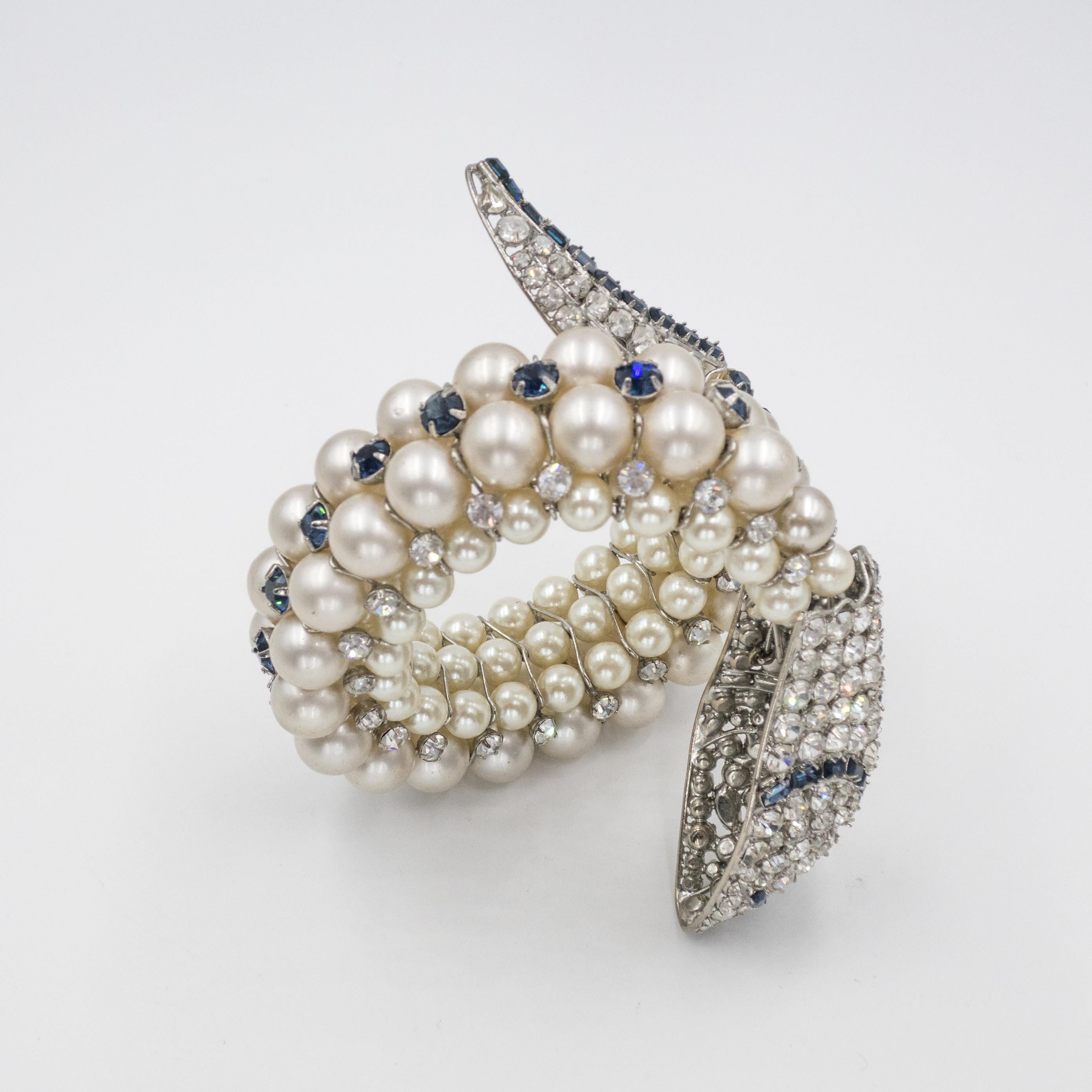IRADJ MOINI Swarovski-Kristall-Perlen-Perlen-Perlen-Schlangen-Manschetten-Armreif im Angebot 6