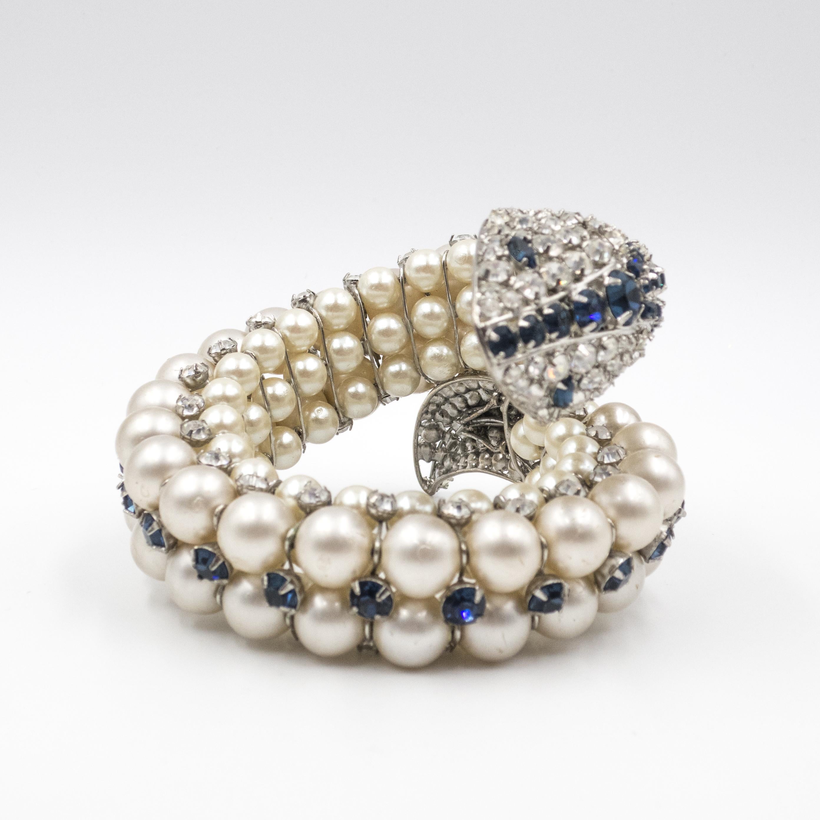 IRADJ MOINI Swarovski-Kristall-Perlen-Perlen-Perlen-Schlangen-Manschetten-Armreif im Angebot 7