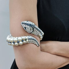 IRADJ MOINI Swarovski-Kristall-Perlen-Perlen-Perlen-Schlangen-Manschetten-Armreif