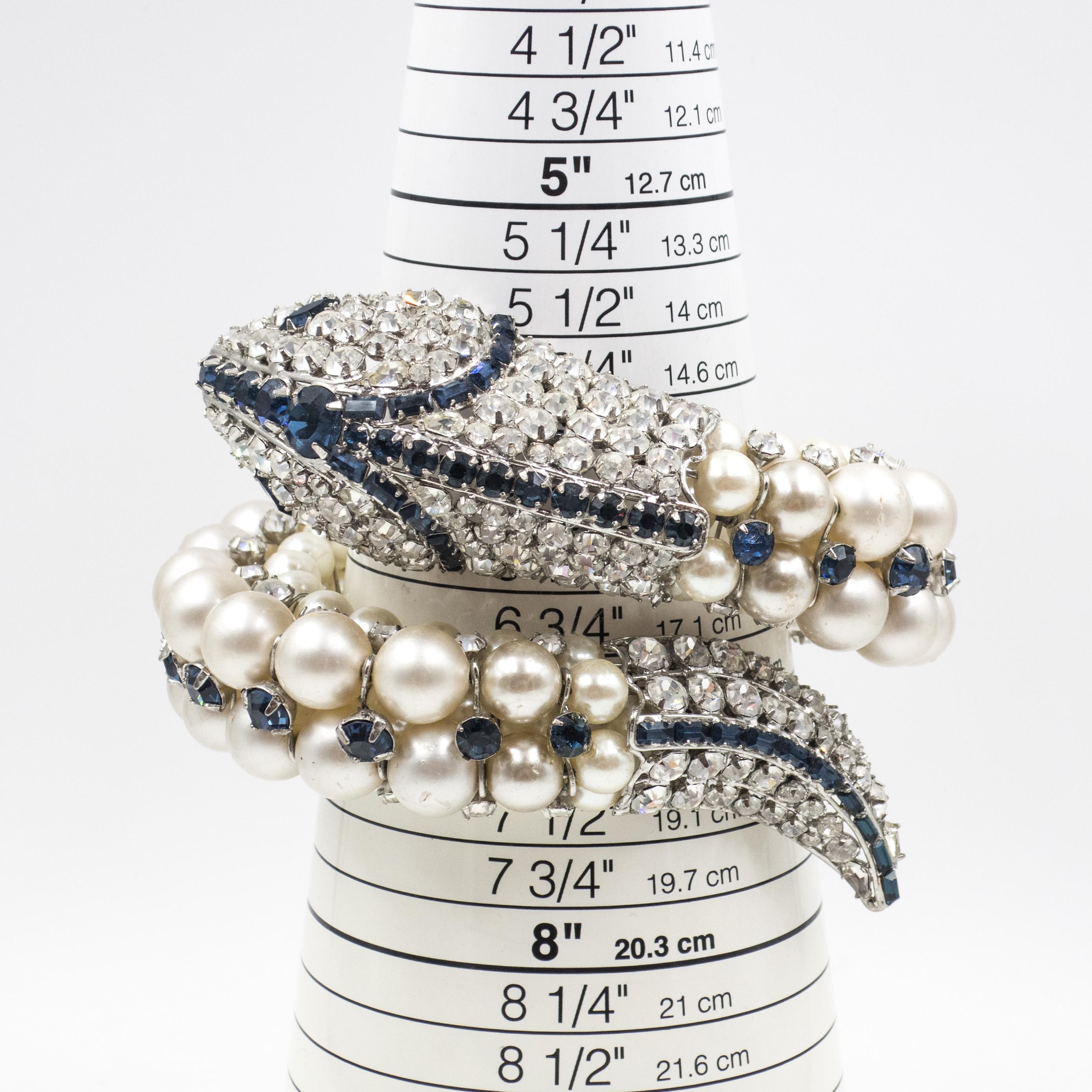 IRADJ MOINI Swarovski-Kristall-Perlen-Perlen-Perlen-Schlangen-Manschetten-Armreif für Damen oder Herren im Angebot