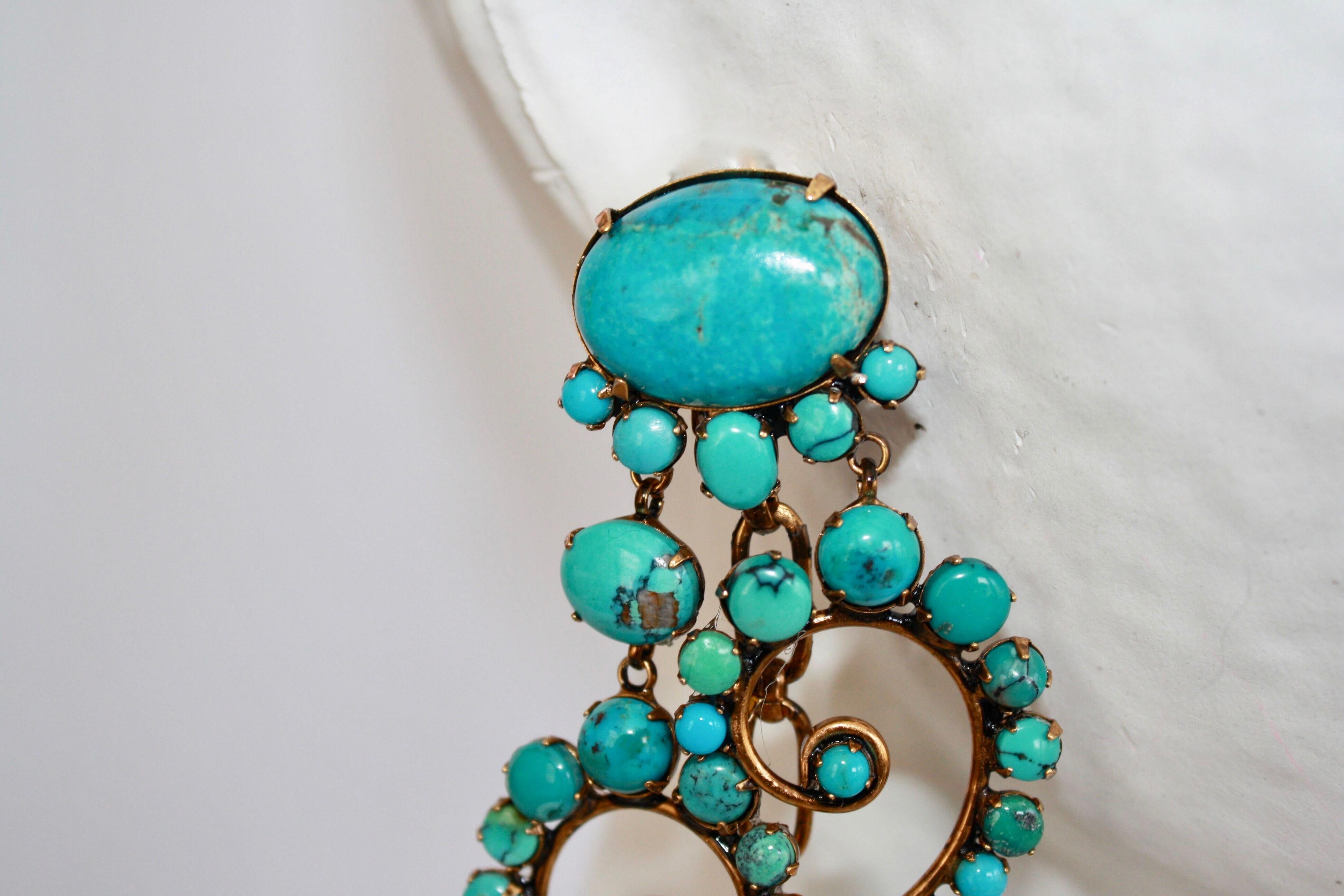 Gorgeous statement earrings in turquoise from Iradj Moini. 