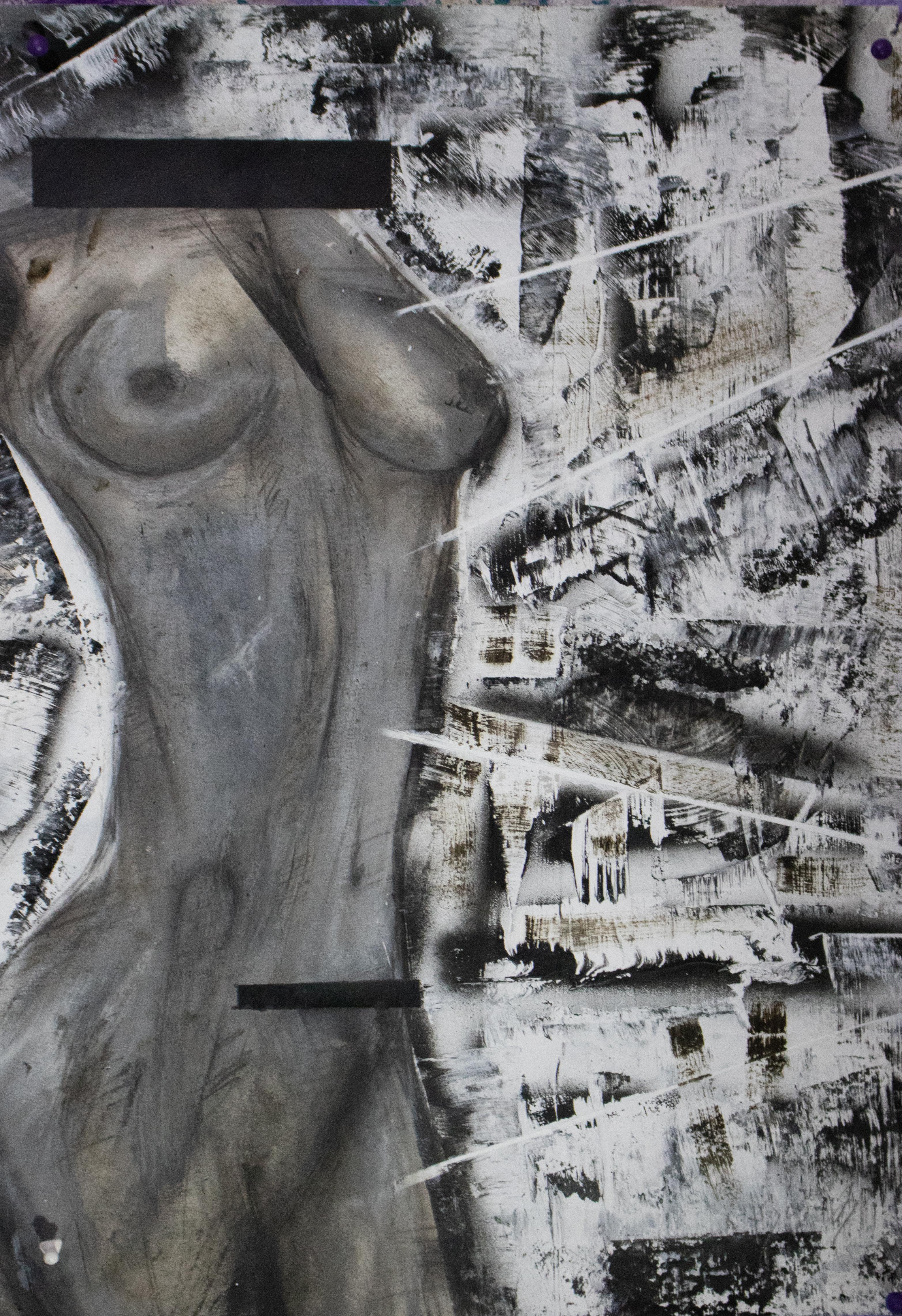 Contemporary Art by Irakli Kavtaradze (Akuna) - Woman 1  - Mixed Media Art by Irakli ( Akuna ) Kavtaradze