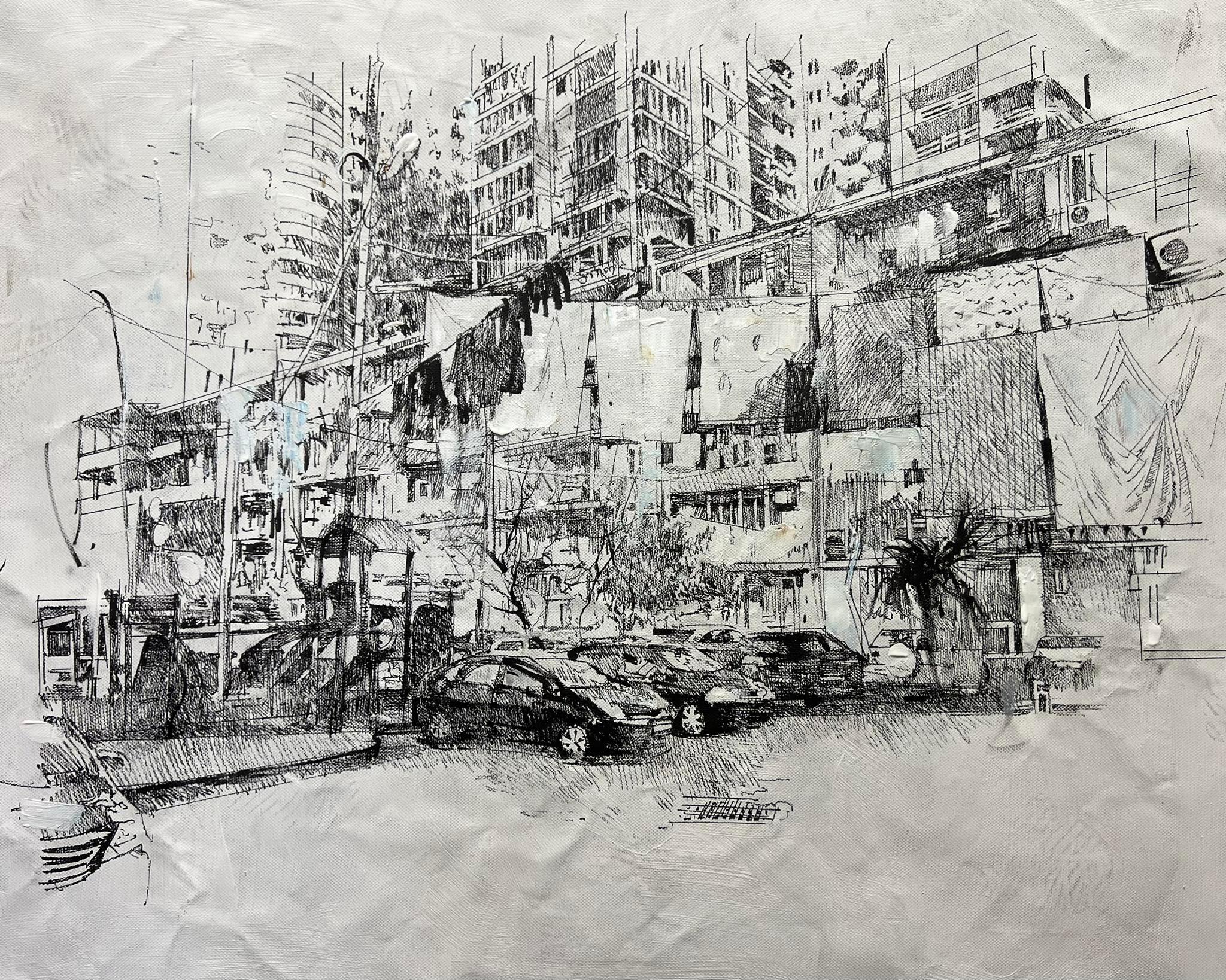 Acrylic & ink  on canvas

Irakli Chikovani is a Georgian artist born in 1985 who lives and works in Tbilisi, Georgia. In 2010, he was graduated from Tbilisi State Academy. He is member in 2010 of Artists Union of Georgia. He exhibited in many places