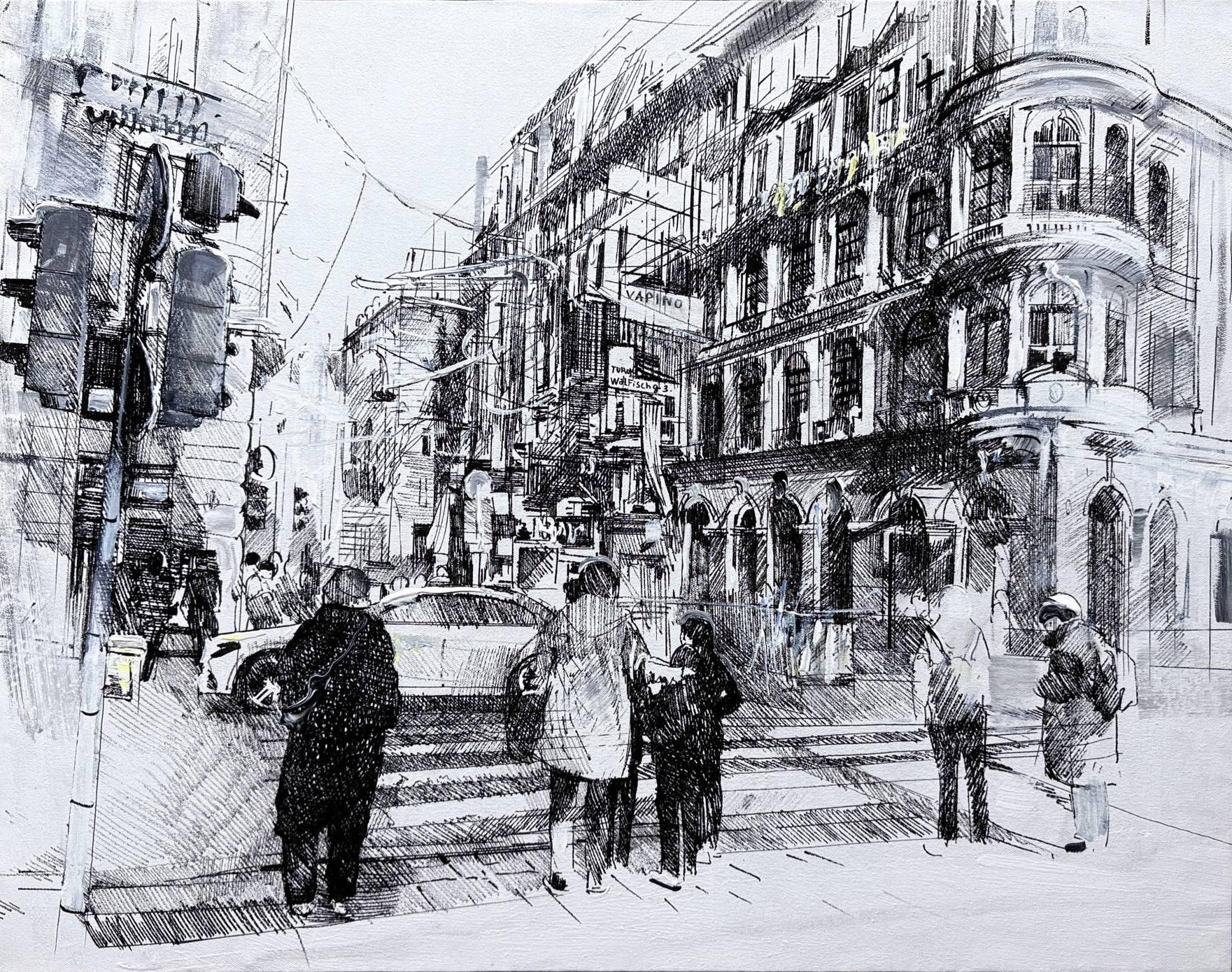 Acrilico e inchiostro su tela 

Irakli Chikovani è un artista georgiano nato nel 1985 che vive e lavora a Tbilisi, in Georgia. Nel 2010 si è laureato all'Accademia di Stato di Tbilisi. Nel 2010 è membro dell'Unione degli Artisti della Georgia. Ha