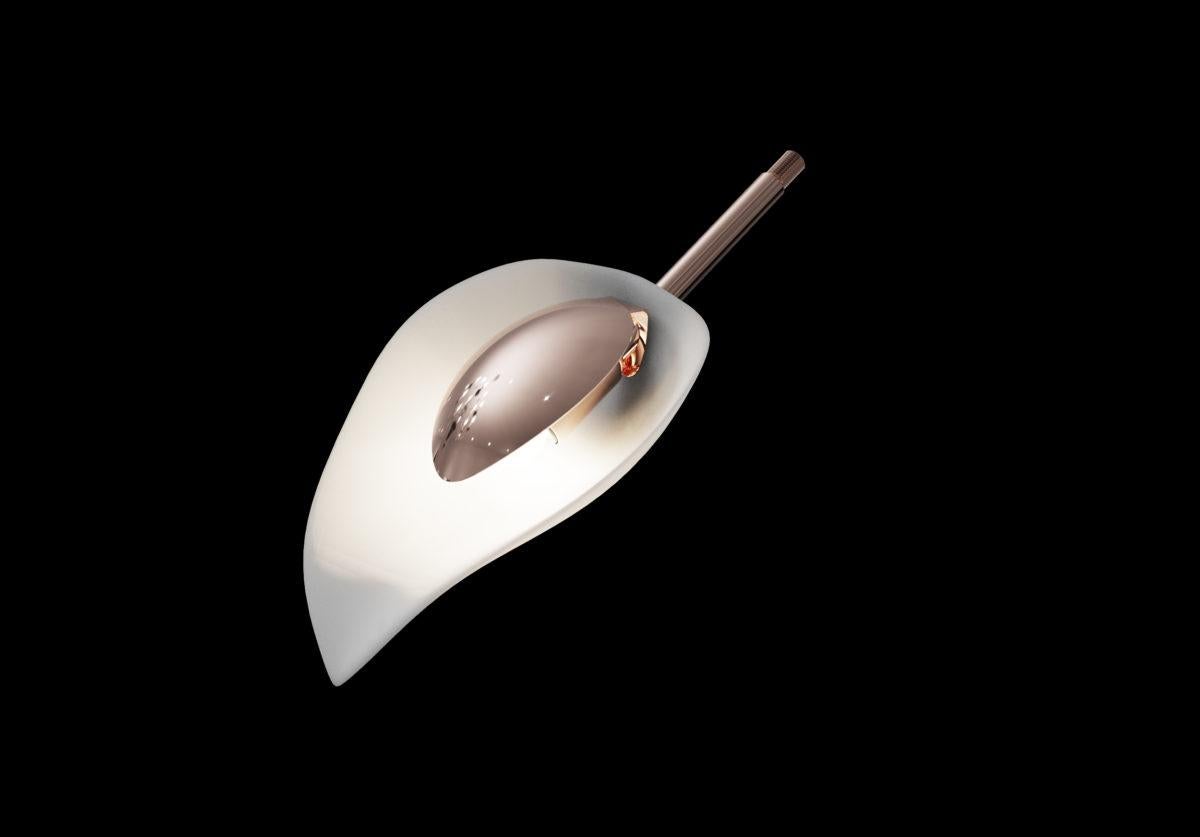 Italiano Lampadario a 8 luci in vetro e ottone Irami di Aggiolight in vendita