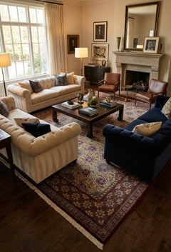 iran Beige Kashan Rug 21st Century 8x12 ft