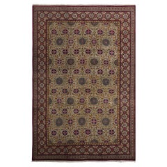 iran Beige Kashan Rug 21st Century 8x12 ft