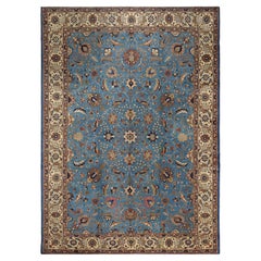 iran Blue Tabriz Rug 9x12 ft