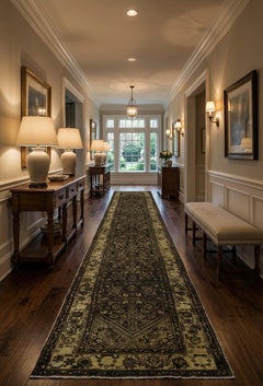 iran Brown Malayer Runner Rug 3x16 ft