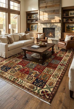 iran Red Tribal Rug Mid-20th Century 5x8 ft