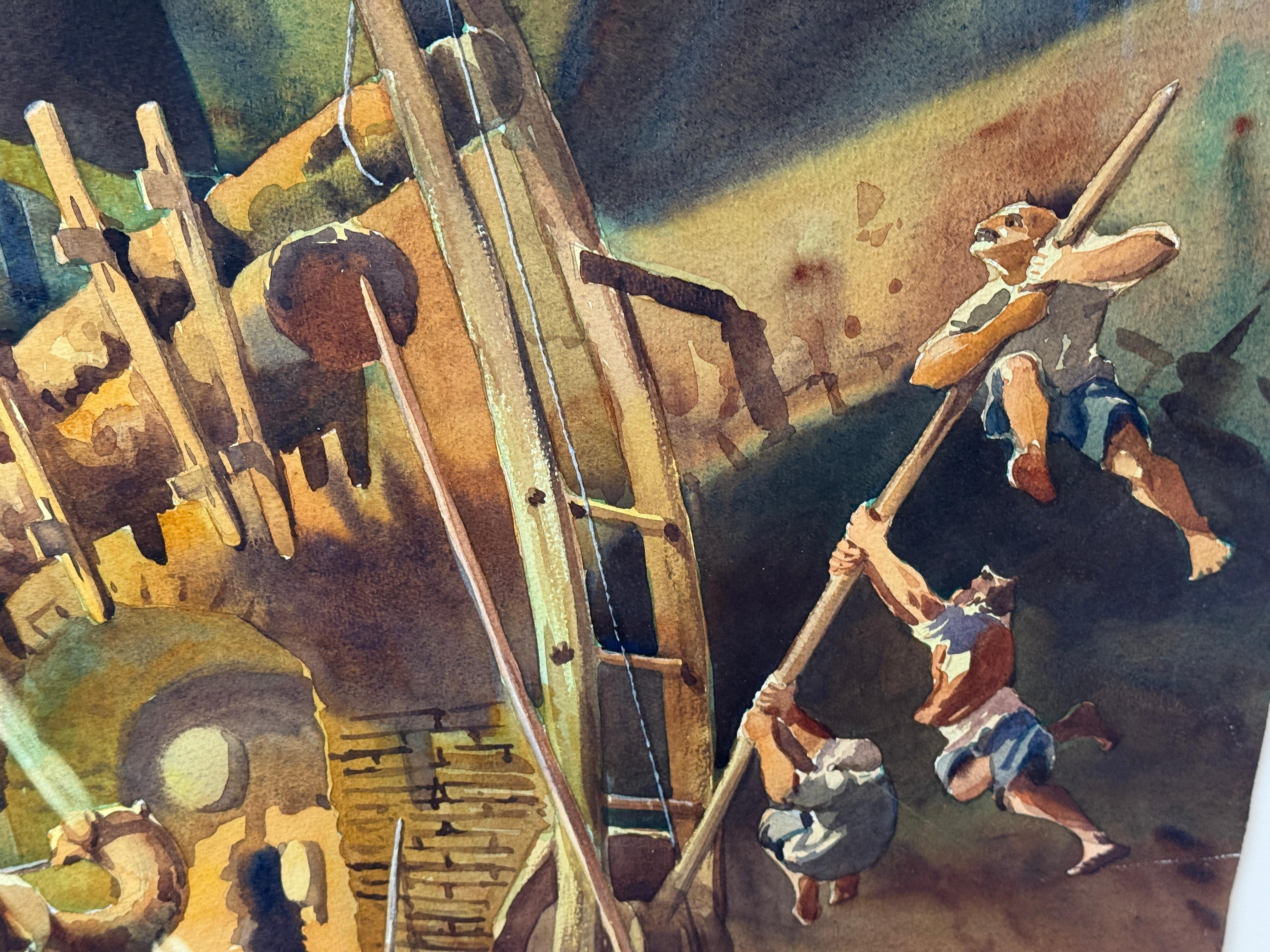 Pittura Artista iraniano Yervand Nahapetian 1958 Acquerello in vendita