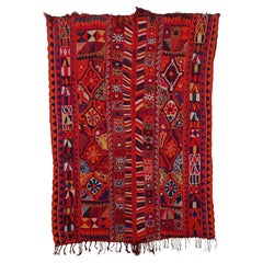 Kilim arabe des marais irakien / Couverture de mariage Ma'dan en laine tissée et brodée