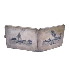 Iraqi Niello Silver Cigarette Box