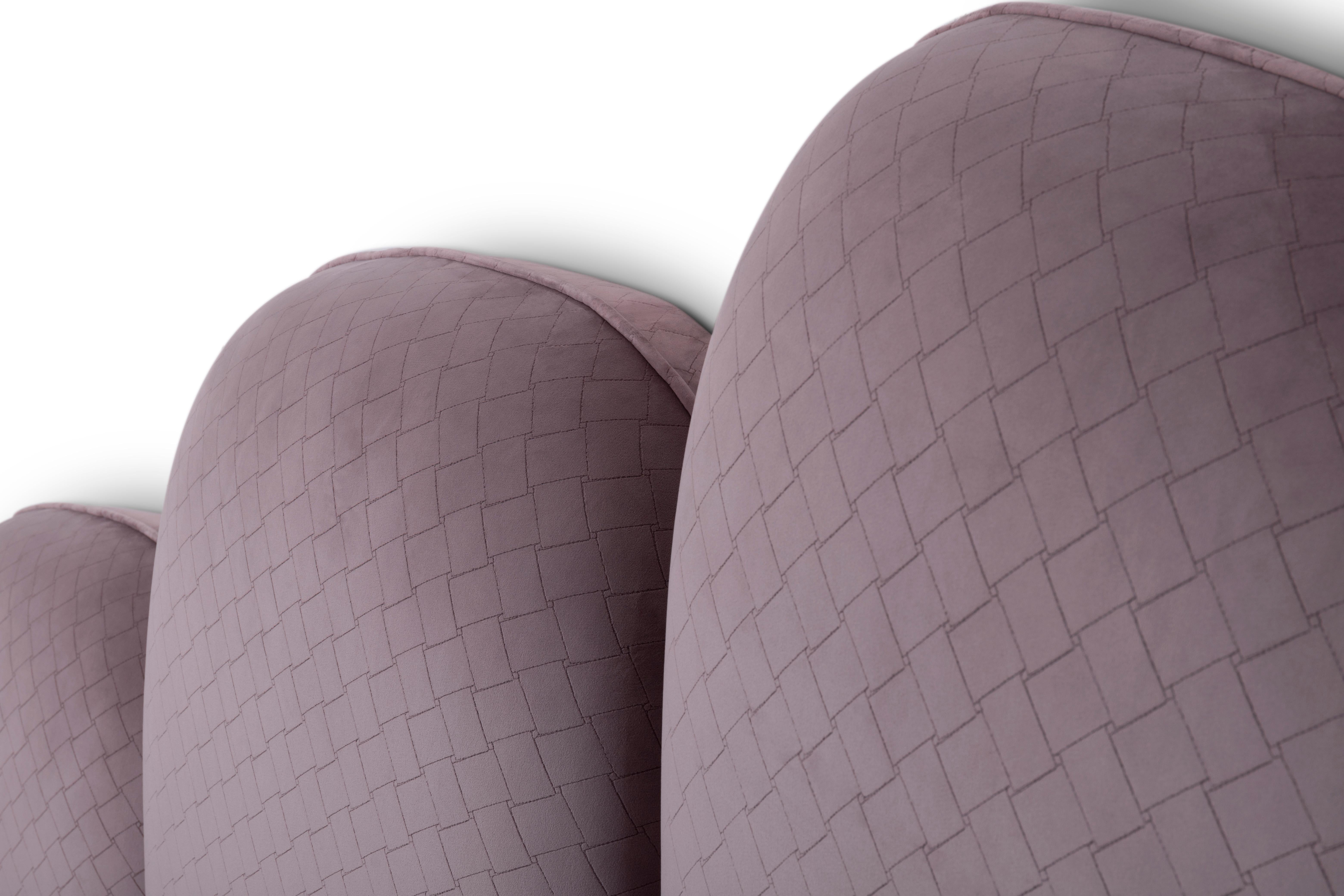 Modern Iraya Headboard Fully Upholstered in Cotton Velvet For Sale