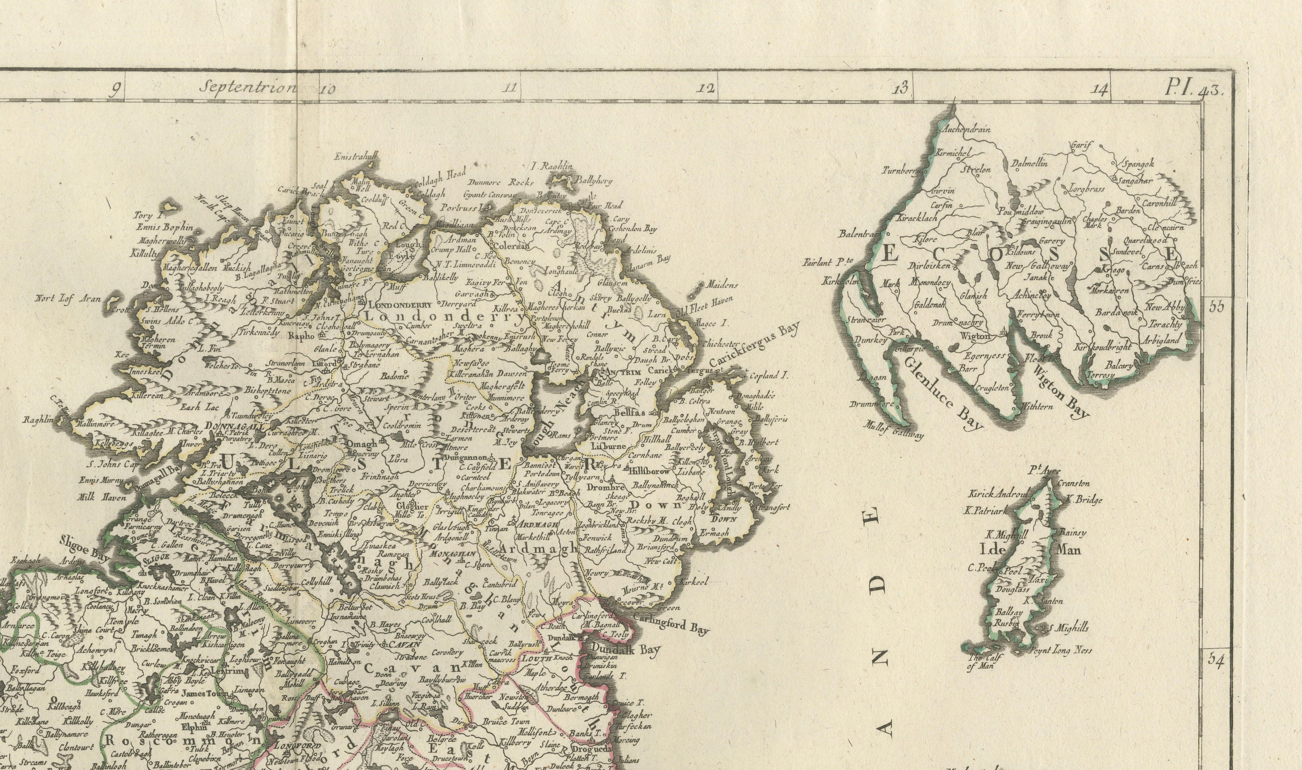 Ireland Antique Map – Royaume d’Irlande, De Vaugondy, Venice 1778