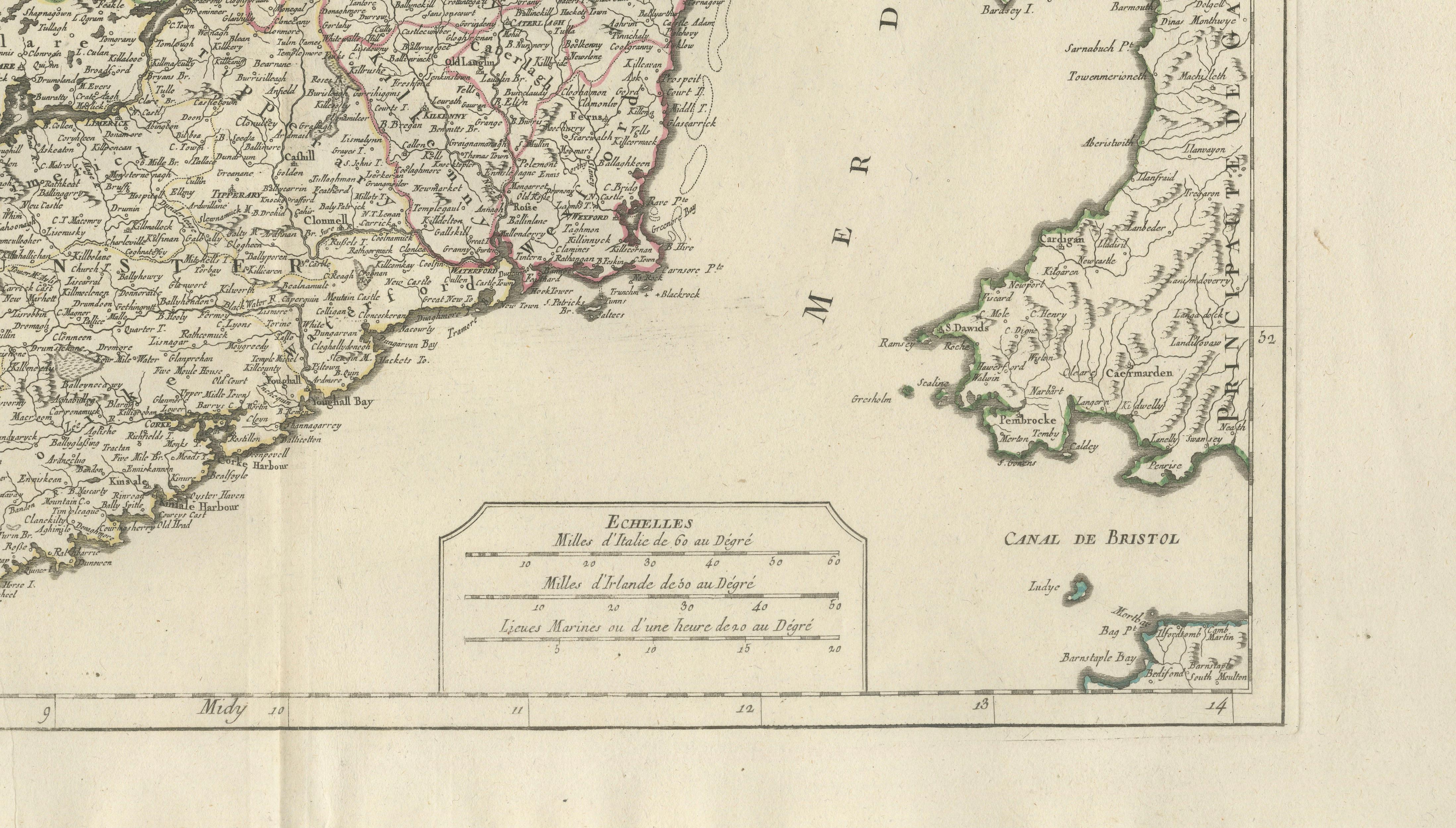 Ireland Antique Map – Royaume d’Irlande, De Vaugondy, Venice 1778