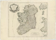 Ireland Antique Map – Royaume d’Irlande, De Vaugondy, Venice 1778