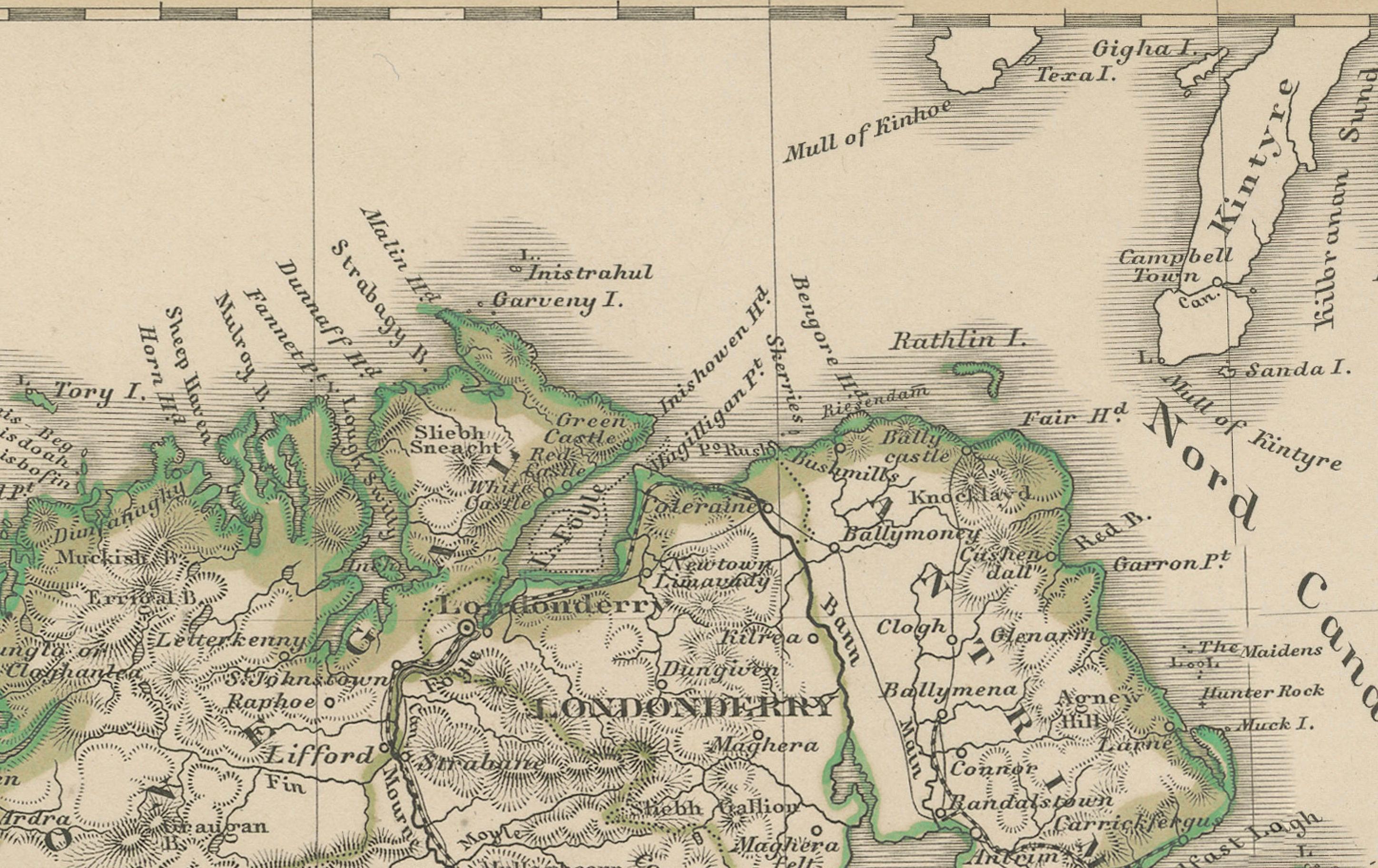 Mappa dell'Irlanda - Divisioni provinciali e contee 1851

Questa bella stampa antica mostra l'Irlanda intitolata semplicemente 