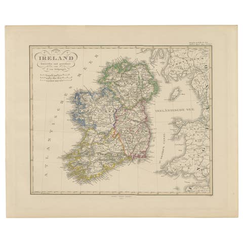 Ireland Map – Provincial and County Divisions 1851