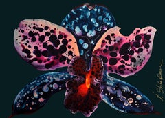 Cleopatra II: Fluid Acrylic Painting, Exotic Flower, 75x105 cm