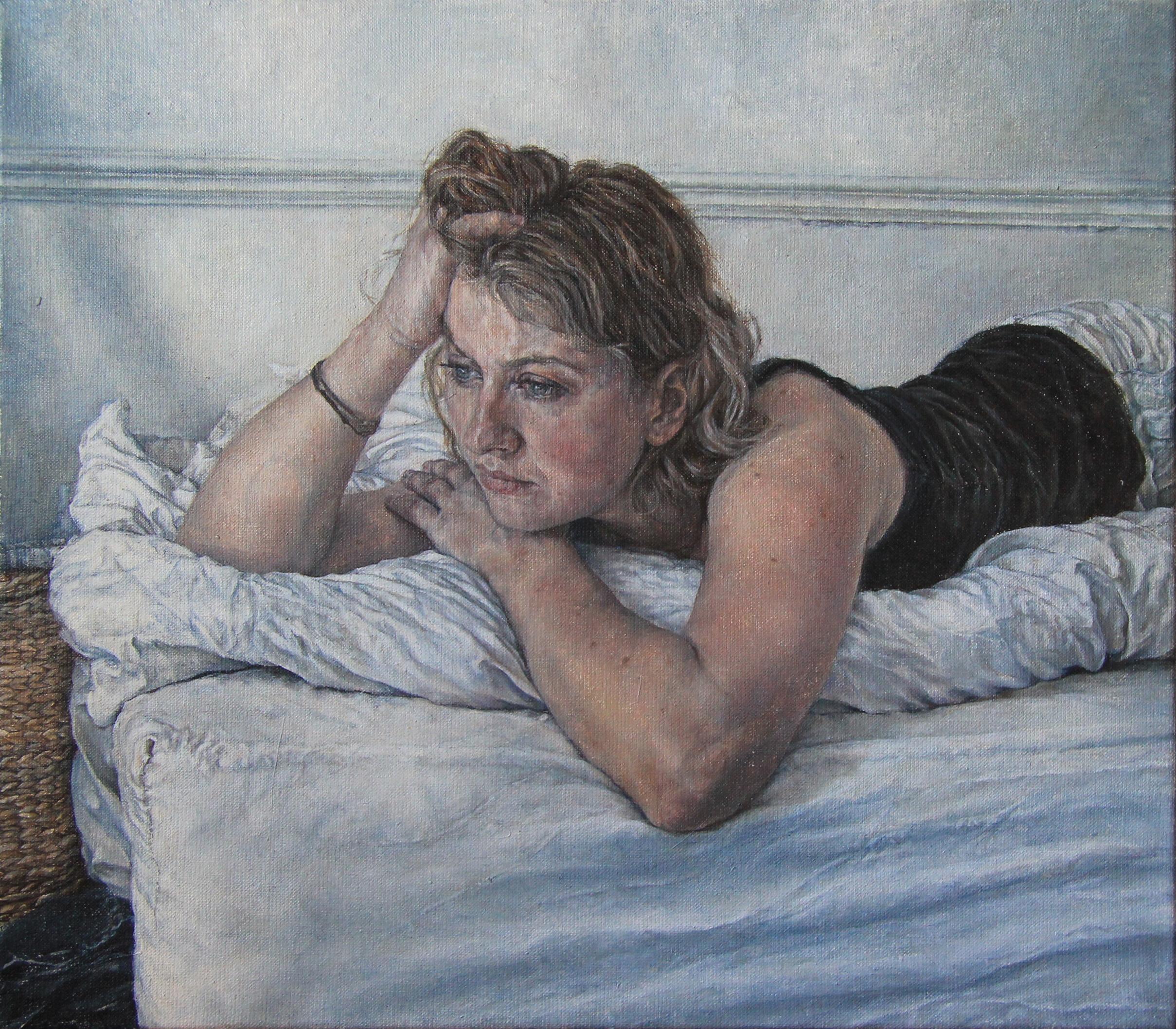 Joanna, Pintura, Óleo sobre lienzo - Painting de Irena Chmura