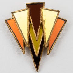 Irena Jaworska, Line Vautrin School Resin Talosel and Mirrors Mosaic Brooch (Broche en résine et mosaïque de miroirs)