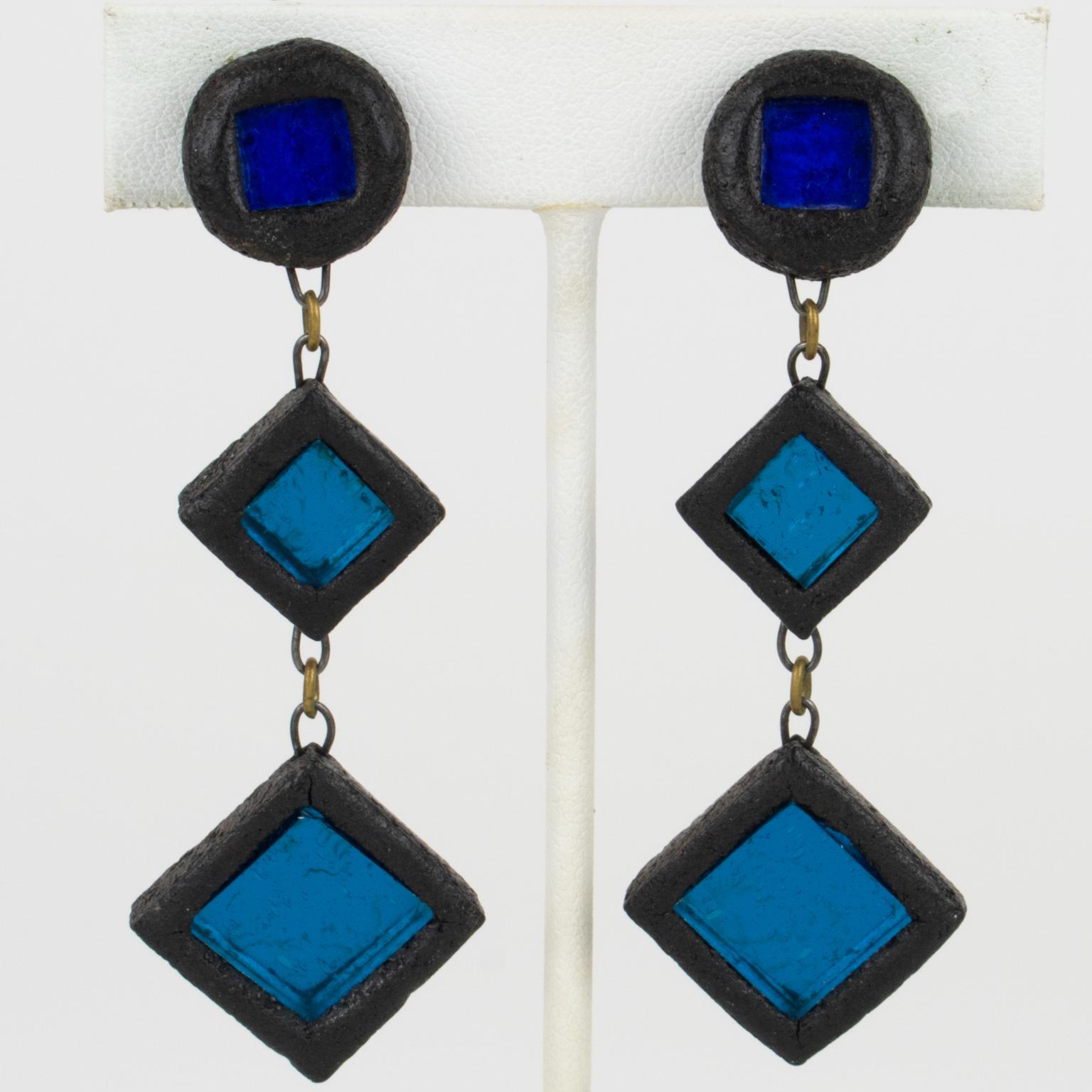 Irena Jaworska, Line Vautrin School Talosel and Mirrors Clip Earrings For Sale 1