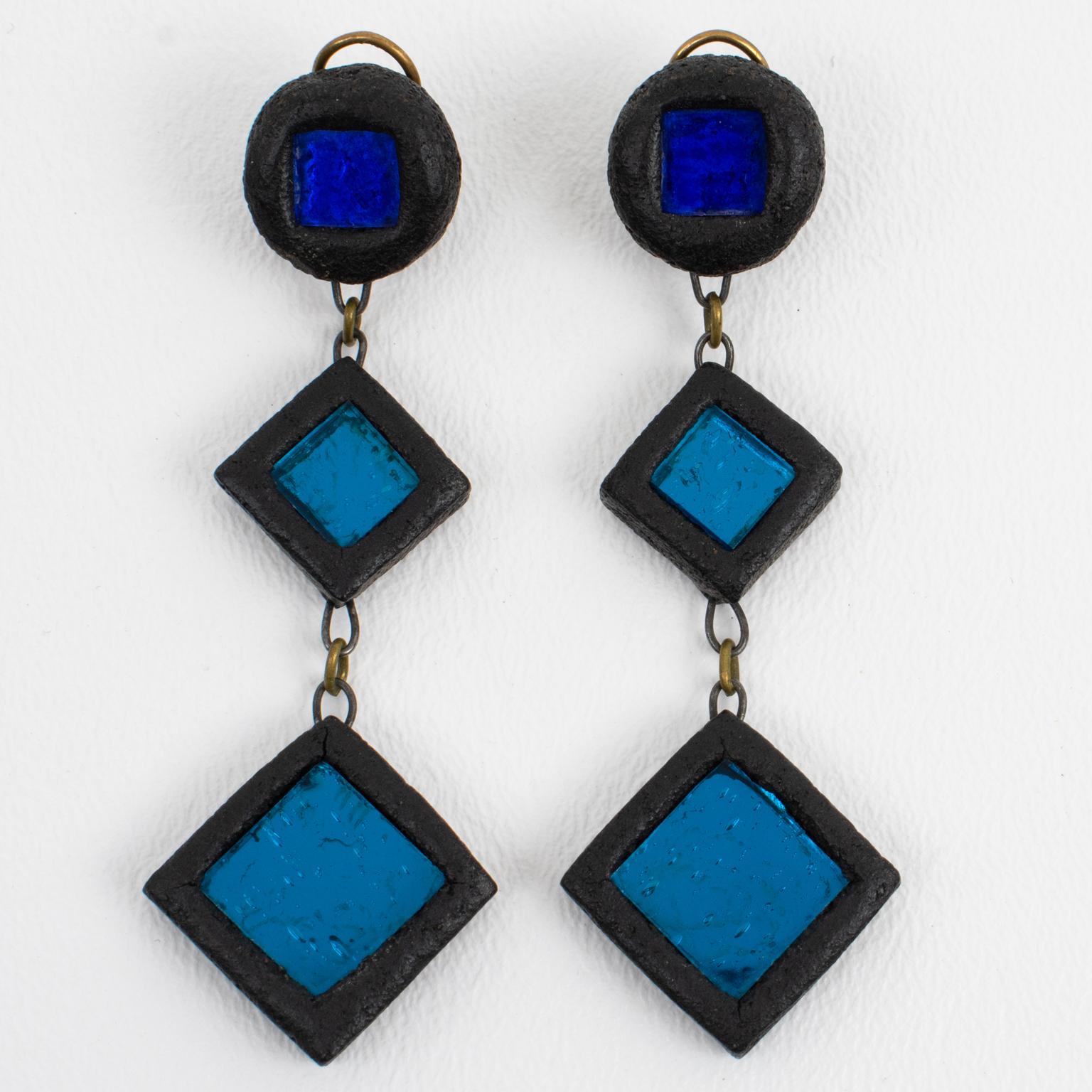 Irena Jaworska, Line Vautrin School Talosel and Mirrors Clip Earrings For Sale 2