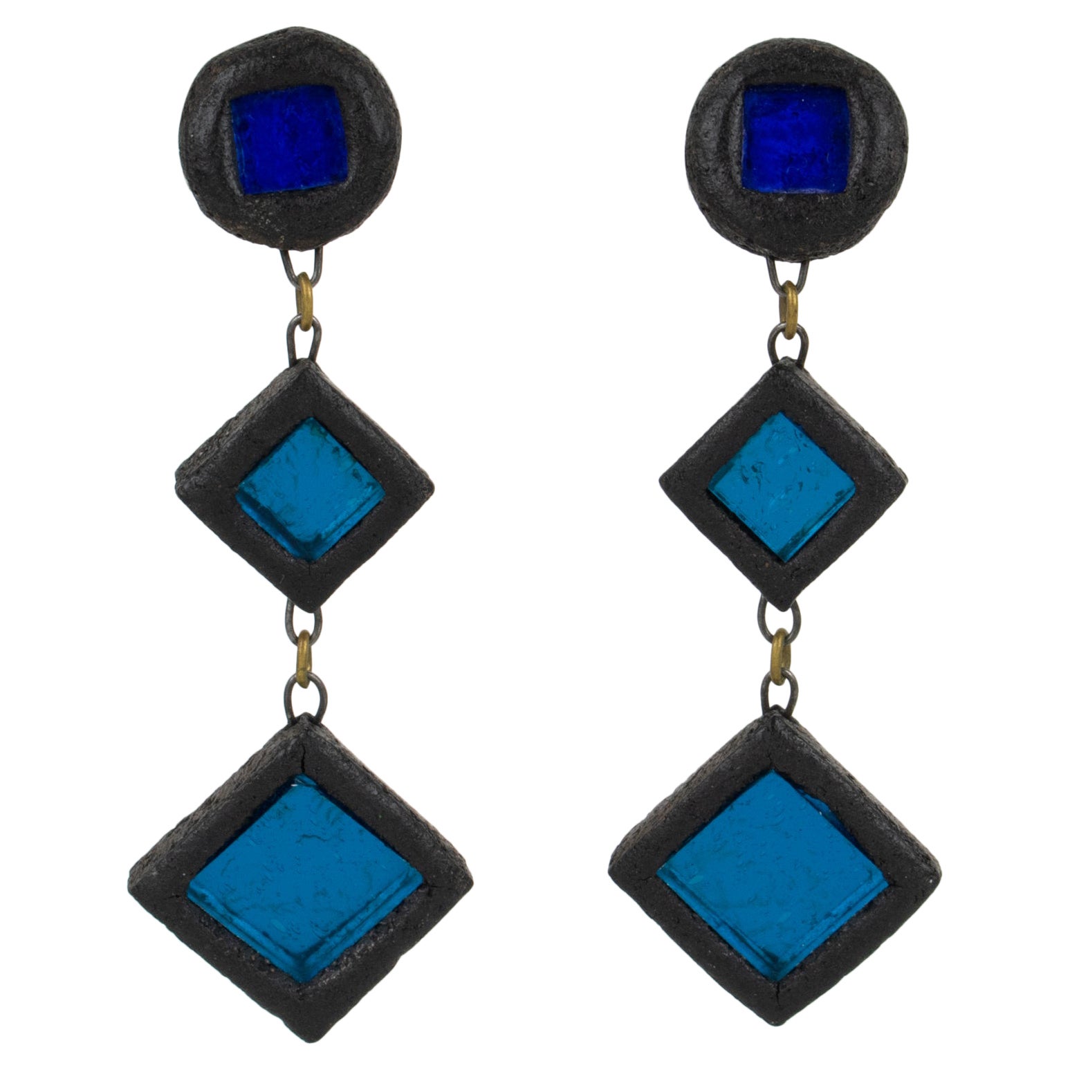 Irena Jaworska, Line Vautrin School Talosel and Mirrors Clips Earrings