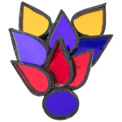 Irena Jaworska Talosel Resin and Multicolor Mirrors Brooch, Line Vautrin School