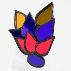 Irena Jaworska, broche Talosel en résine et miroirs multicolores, école Line Vautrin