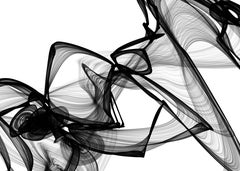 Abstract Black White New Media Painting on Canvas, It was me, Minimalist 68x 46"