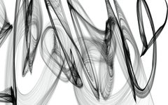 Schwarzweißes und weißes minimalistisches New Media-Gemälde gegen Malerei 46 "H X 80 "W Eine kraftvolle Kraft