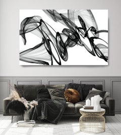 Black and White Modern Minimalist New Media vs Painting 40"H X 80"W Movement