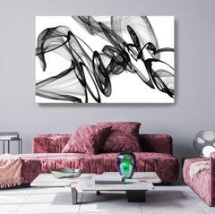 Schwarz-Weiß-Modern- Minimalistische neue Medien vs Malerei 40 "H X 80 "W Bewegung