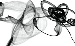 Negro Blanco Minimalista Nuevos Medios vs Pintura 40 "H X 60 "W Alterado y Moldeado