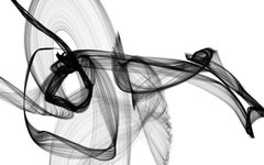 Negro Blanco Minimalista Nuevos Medios vs Pintura 40 "H X 80 "W A Través del Tiempo