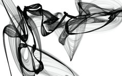 Negro Blanco Moderno Minimalista Nuevos Medios vs Pintura 46 "H X 80 "W Noche en San