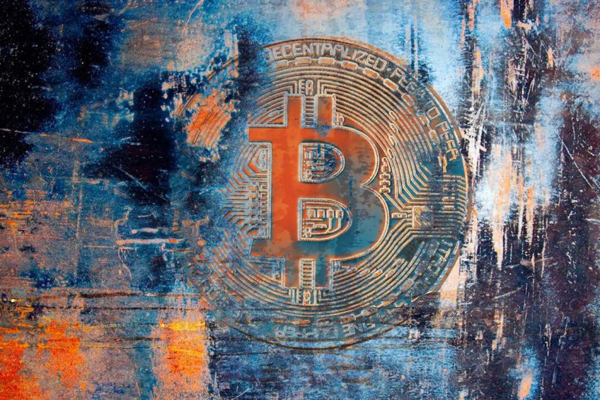 BTC, Bitcoin Abstrakte Leinwand Kunst, Cryptocurrency Bitcoin Gemälde H48
