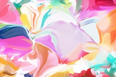 Pintura Contemporánea Abstracción Ráfaga de Color 603 Oro Rosa Lienzo Mixto