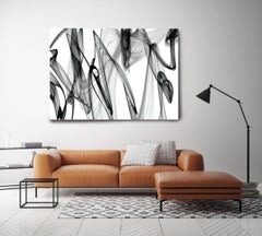 Minimal Black White Painting BW Abstract The present , 60X40"