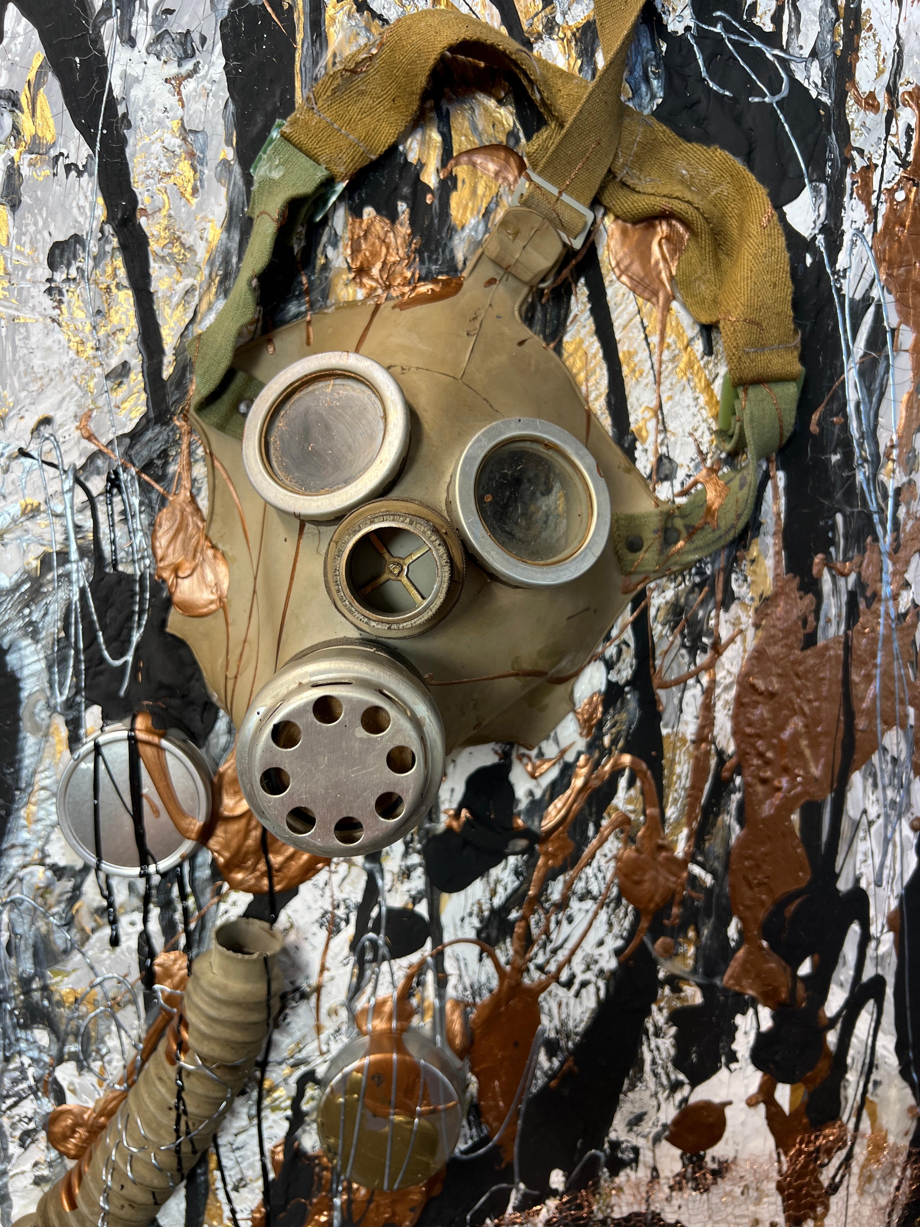 After 77 Years, Again in Fear? - Mixed Media Assemblage on Canvas 1