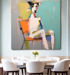 Abstract Cubist Portrait - Dog Abstract Portrait 3 - Limited Edition Textured