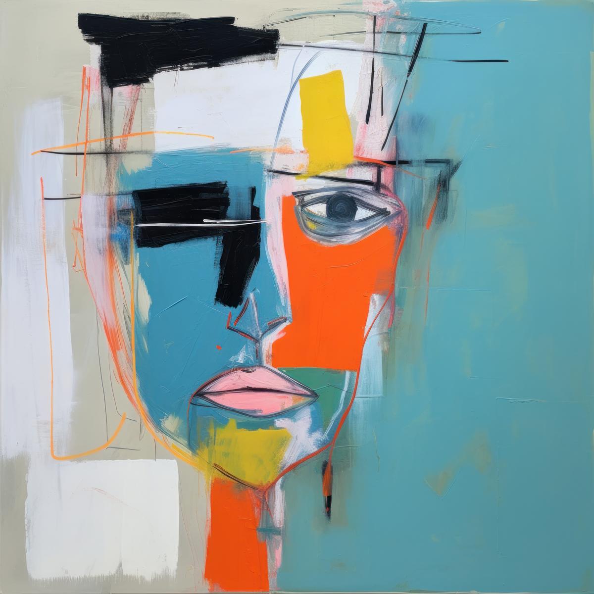 Abstraktes kubistisches Porträt – Abstrakte Sammlung menschlicher Gesichter – HFC 19