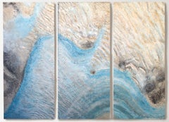Coastal Beach Mixed Media Gemälde Leinwand 72H X 90""W Triptychon-3 Stück (3x72x30)