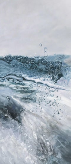 Peinture acrylique bleu marine sur toile 182,9 cm H x 76,2 cm L, Aquatic 2